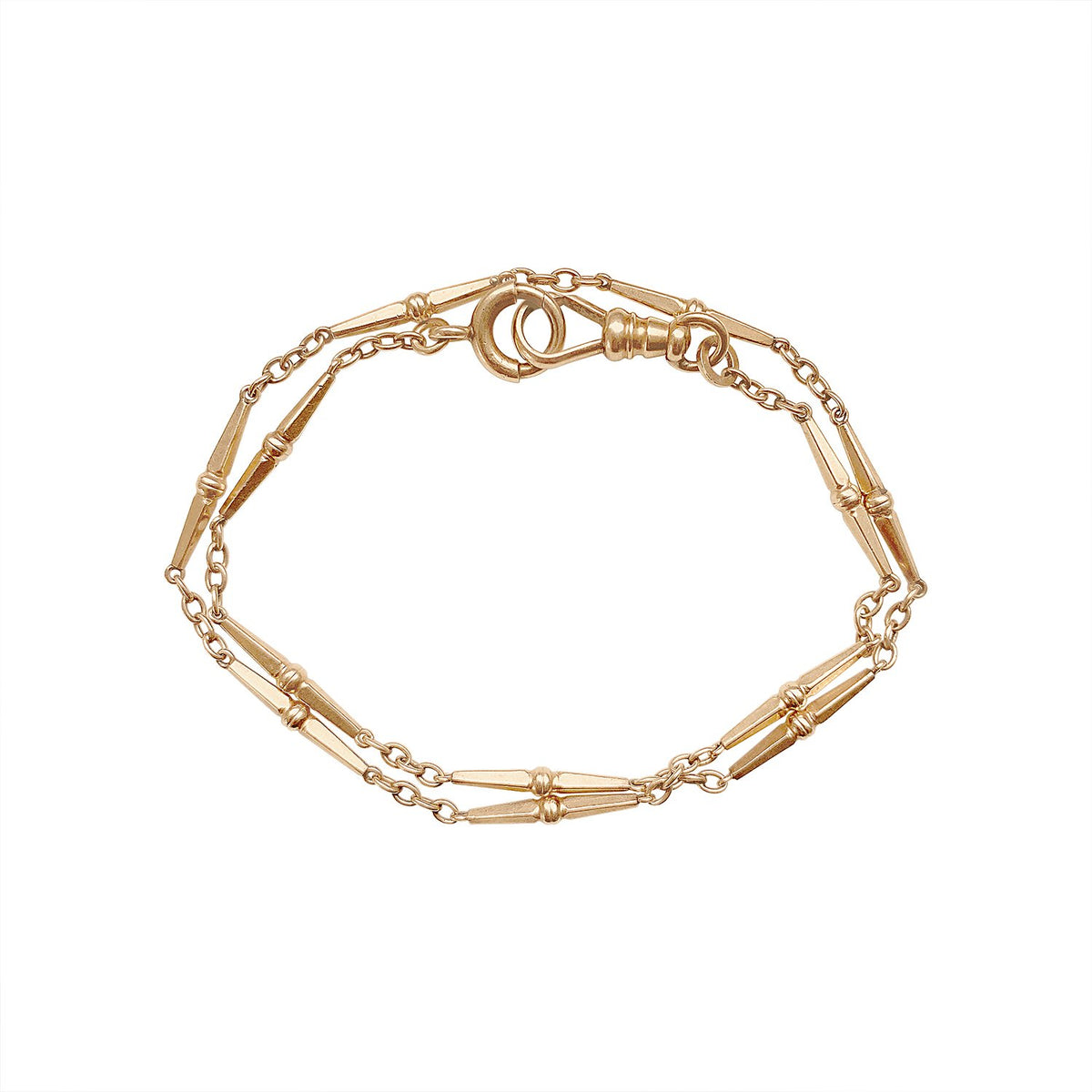 SOLD Vintage Gold Double Wrap Watch Fob Bracelet