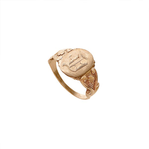 Vintage Signet Ring with Letter "D" Engraving by Fewer Finer