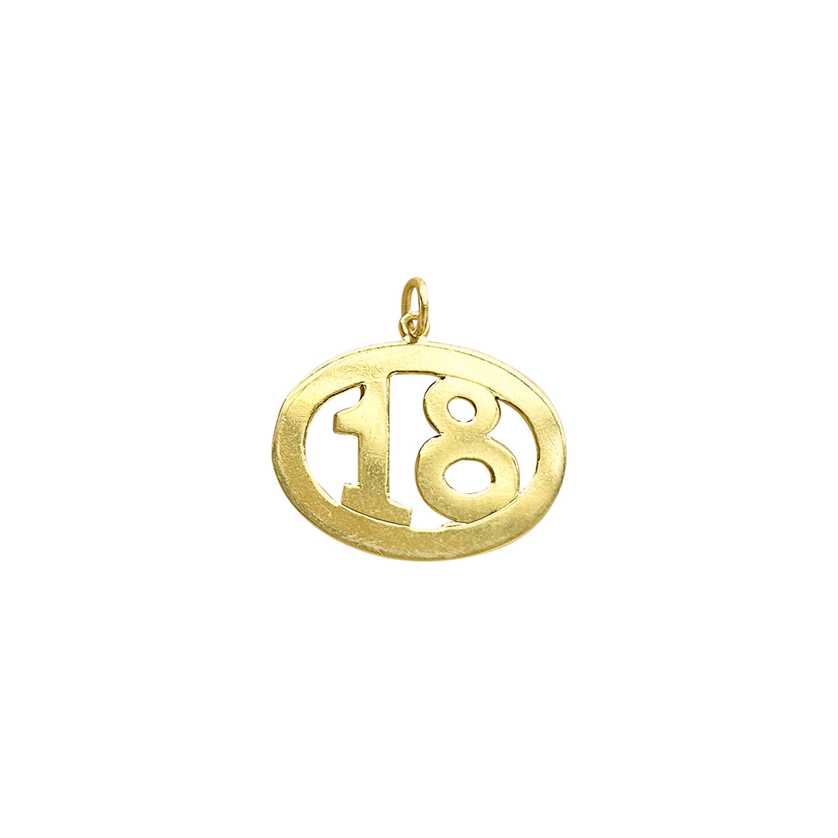 vintage number 18 gold charm 