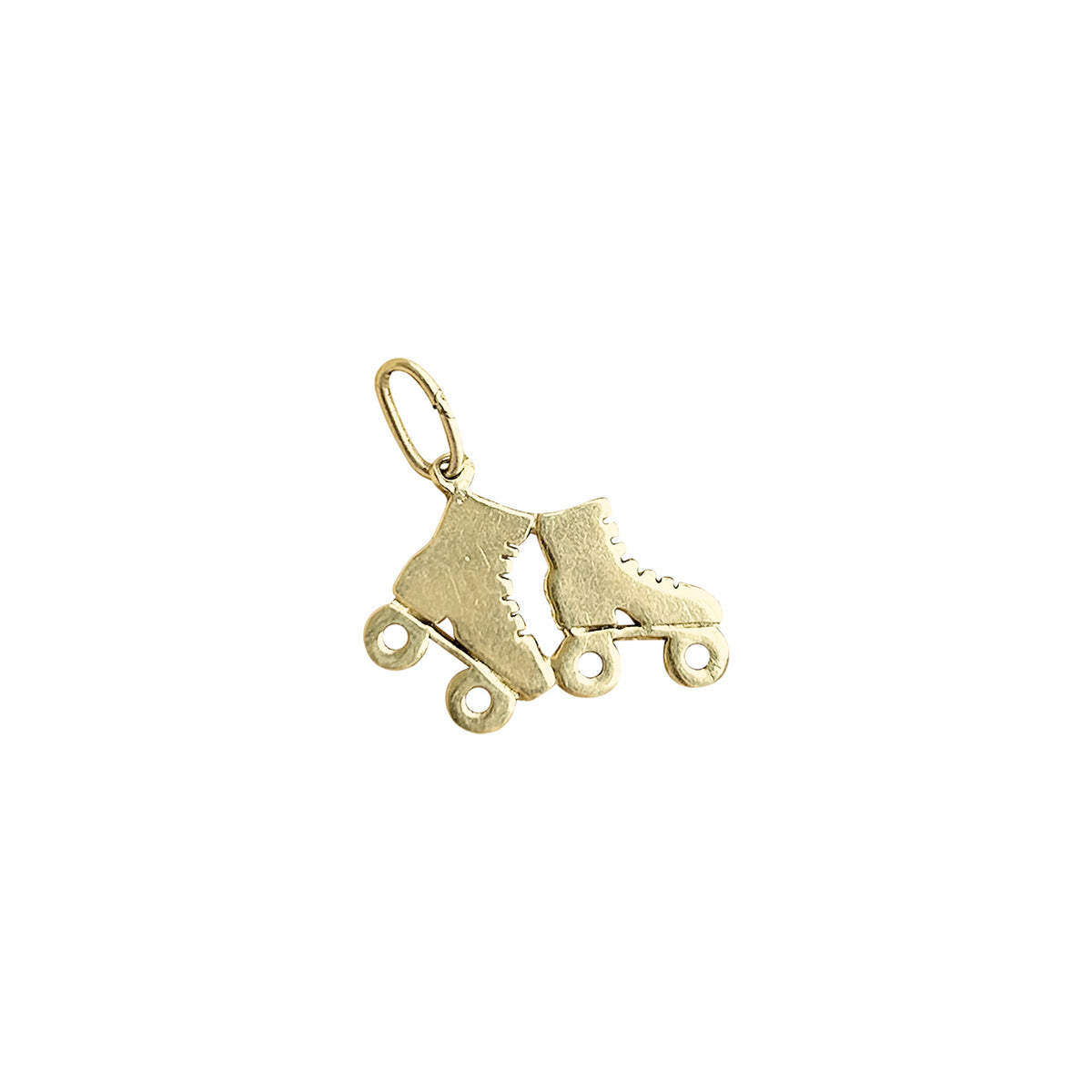 vintage gold roller skate charm