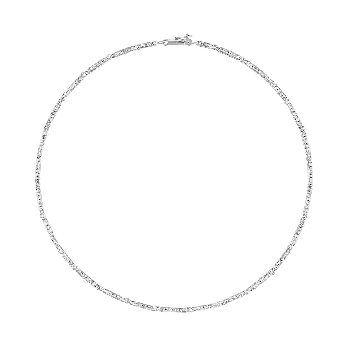 Vintage 14K White Gold and Diamond Art Deco Necklace - Fewer Finer