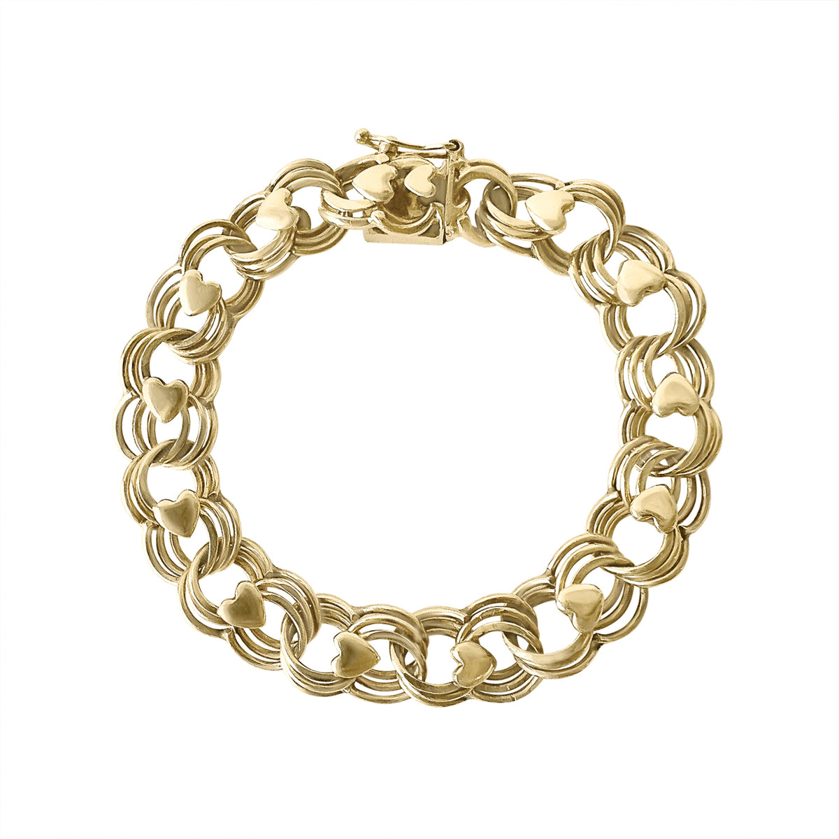 SOLD Vintage 14K Charm Bracelet with Heart Detail