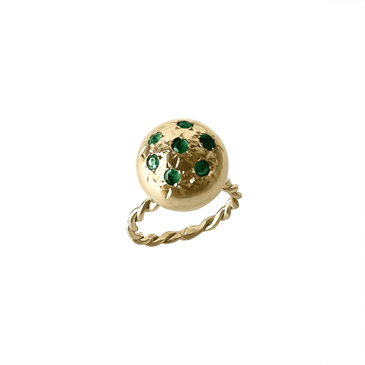 green emerald star ring 