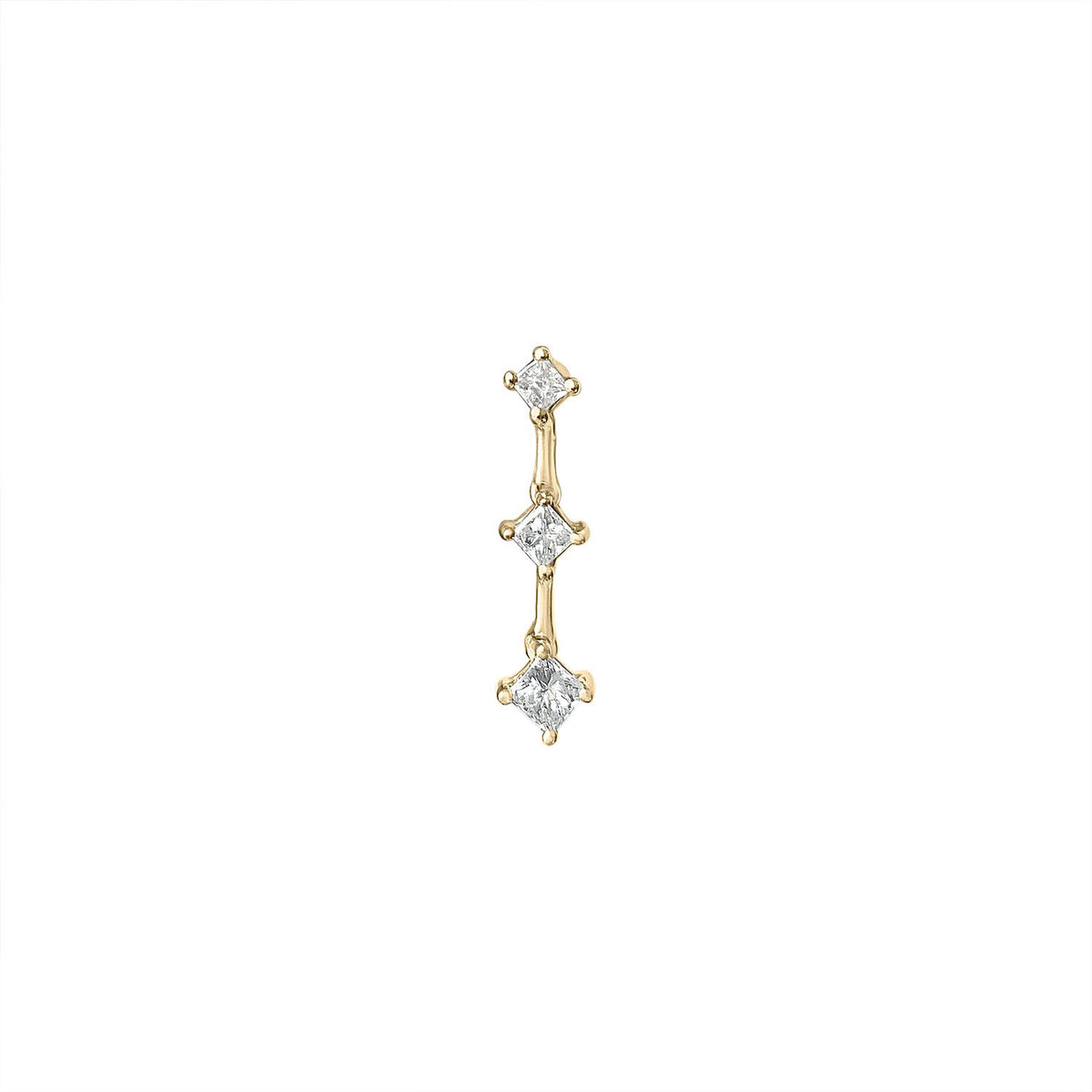 Vintage Single Articulated Diamond Bar Earring by Fewer Finer