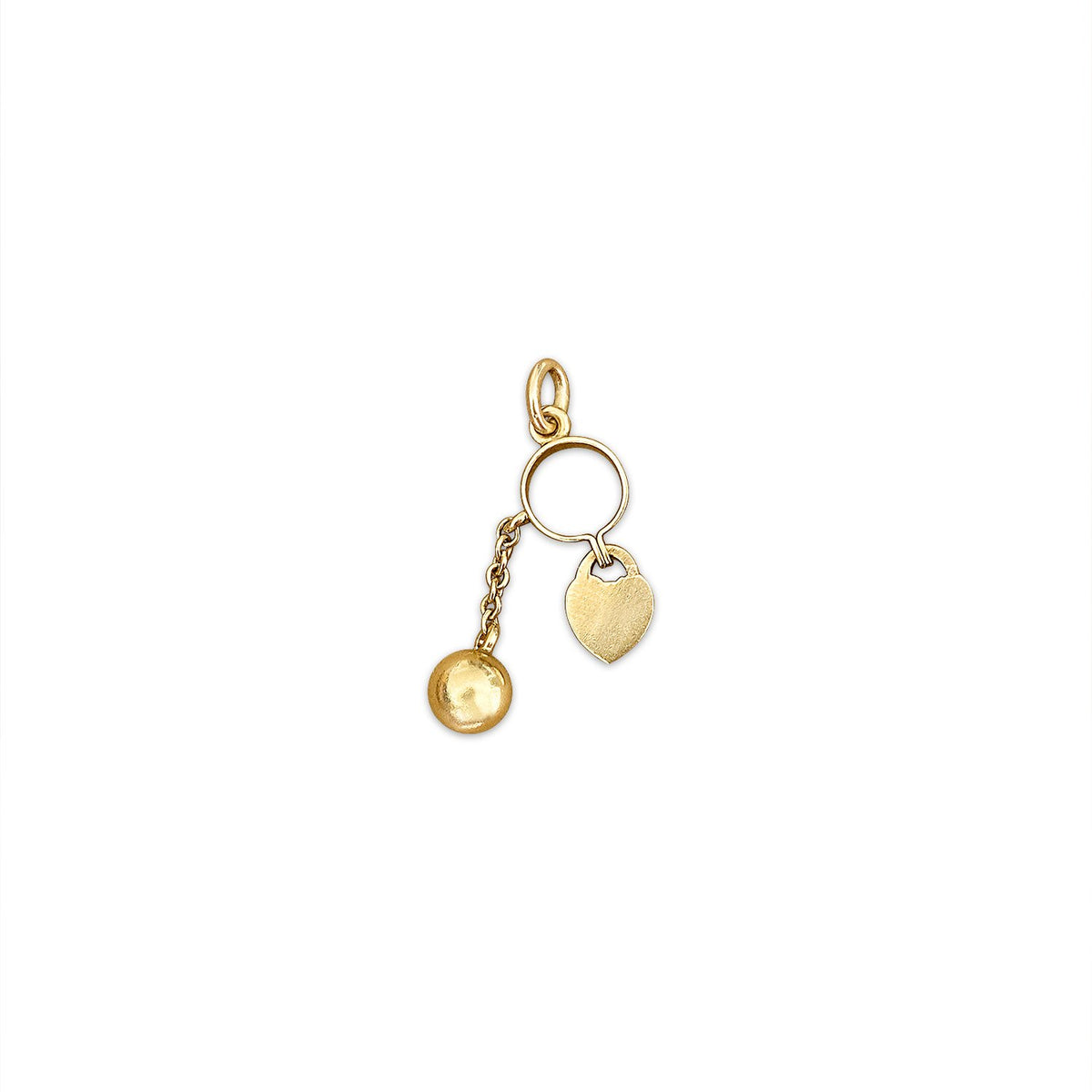 Vintage Cuffed Heart Charm by Fewer Finer
