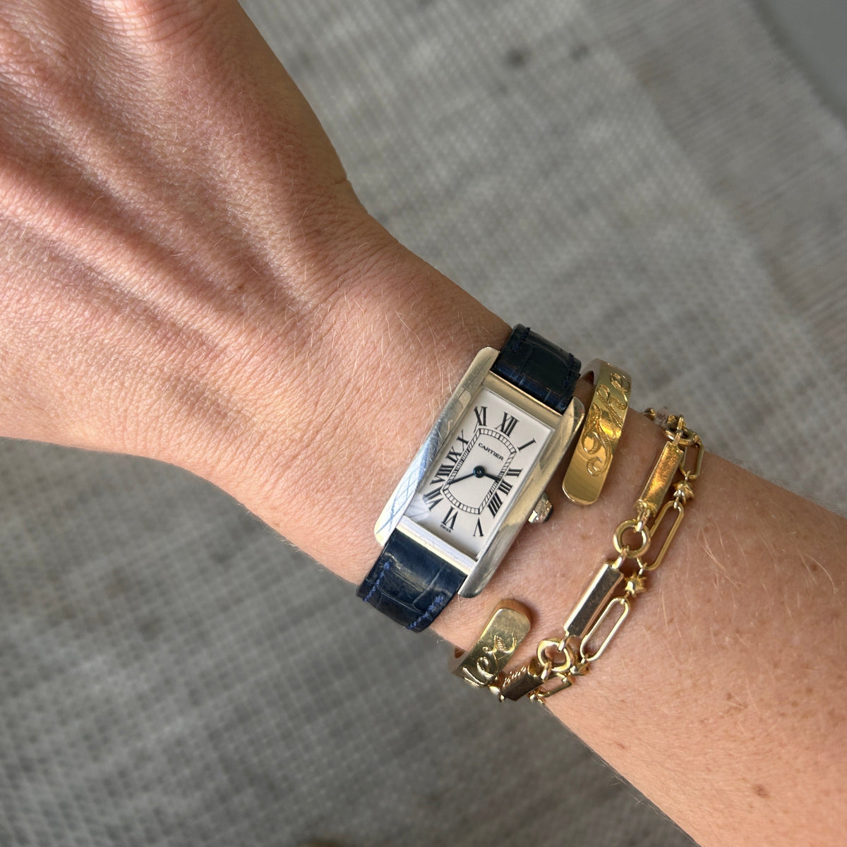 Vintage Cartier Tanke Americaine 19mm 18K Watch