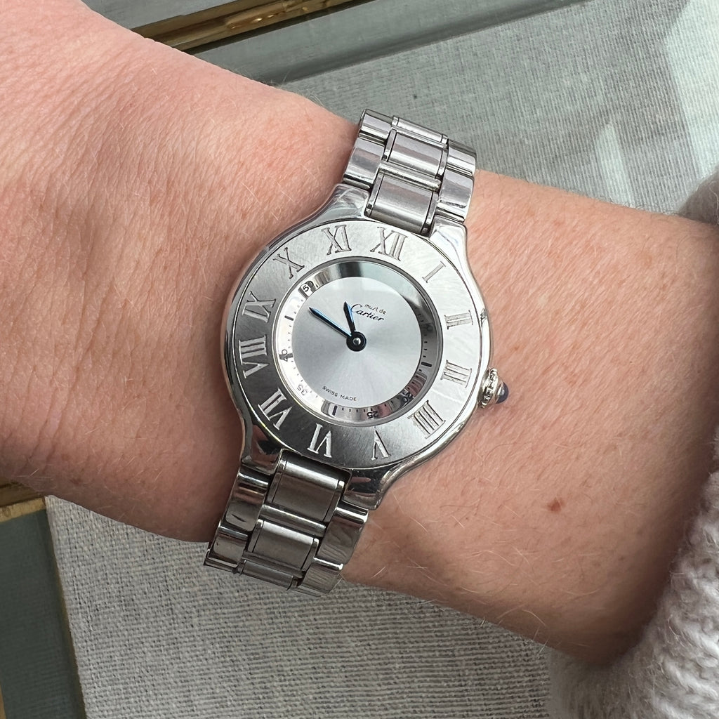 SOLD Vintage Cartier Must De 21 Steel Watch - Fewer Finer