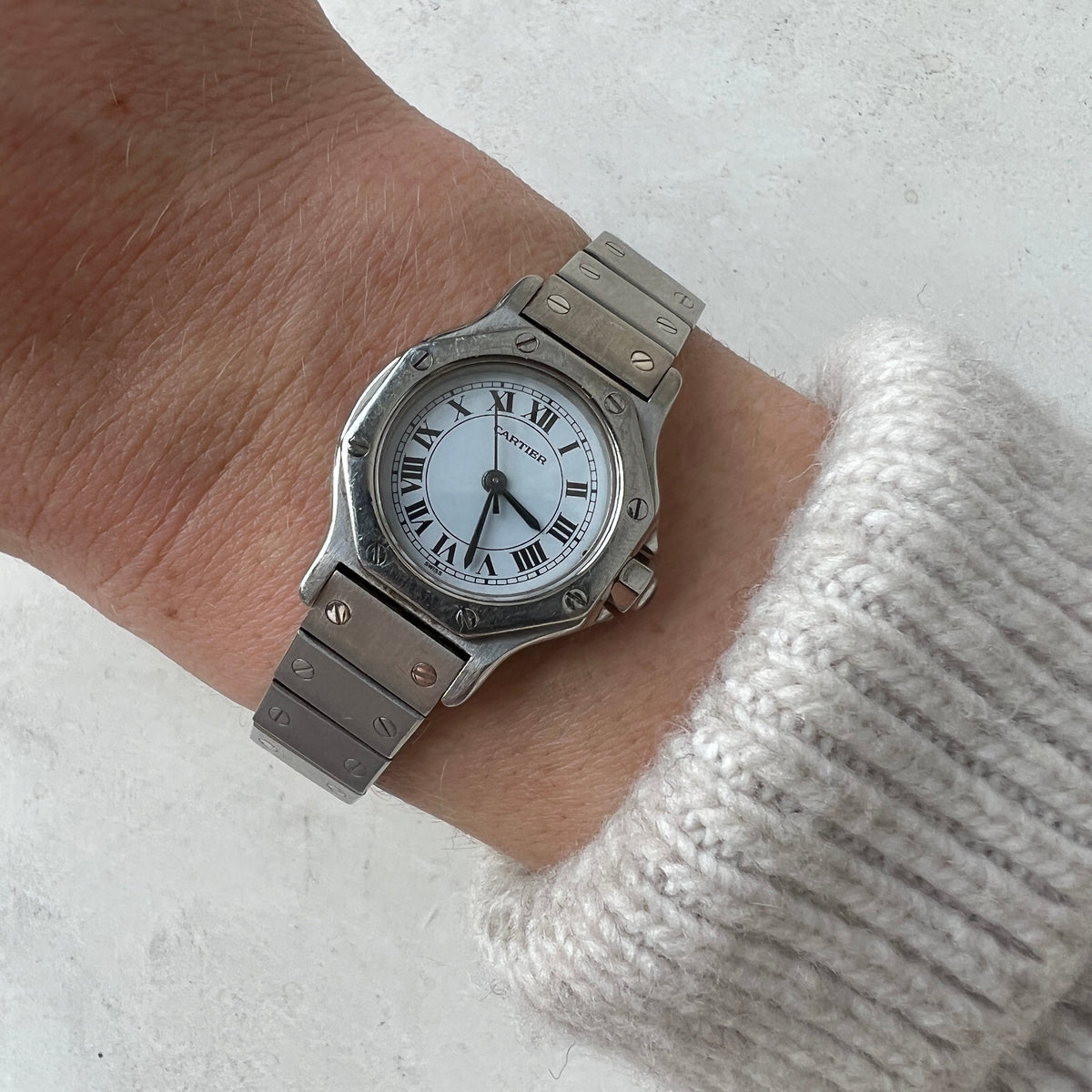 SOLD Vintage Cartier Santos Octagon Steel Watch