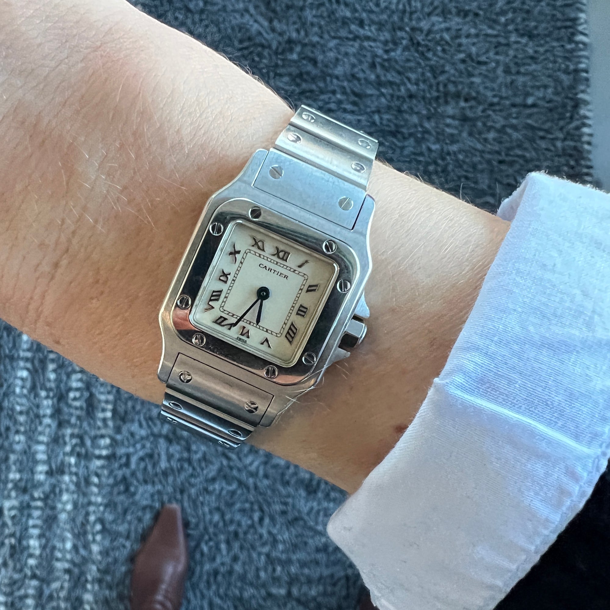 SOLD Vintage Cartier Santos Galbée 24mm Steel Watch