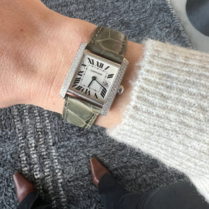 Vintage Cartier Tank Francaise 18K Diamond Watch - Fewer Finer