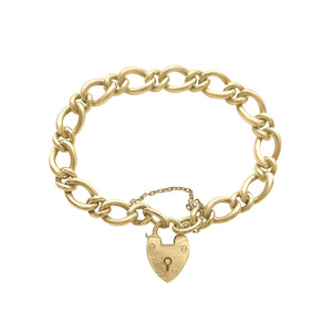 SOLD Vintage Heart Padlock Bracelet