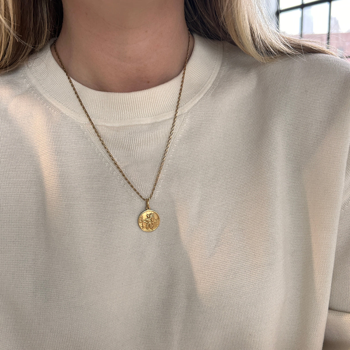 SOLD Vintage 18K Saint Christopher Charm