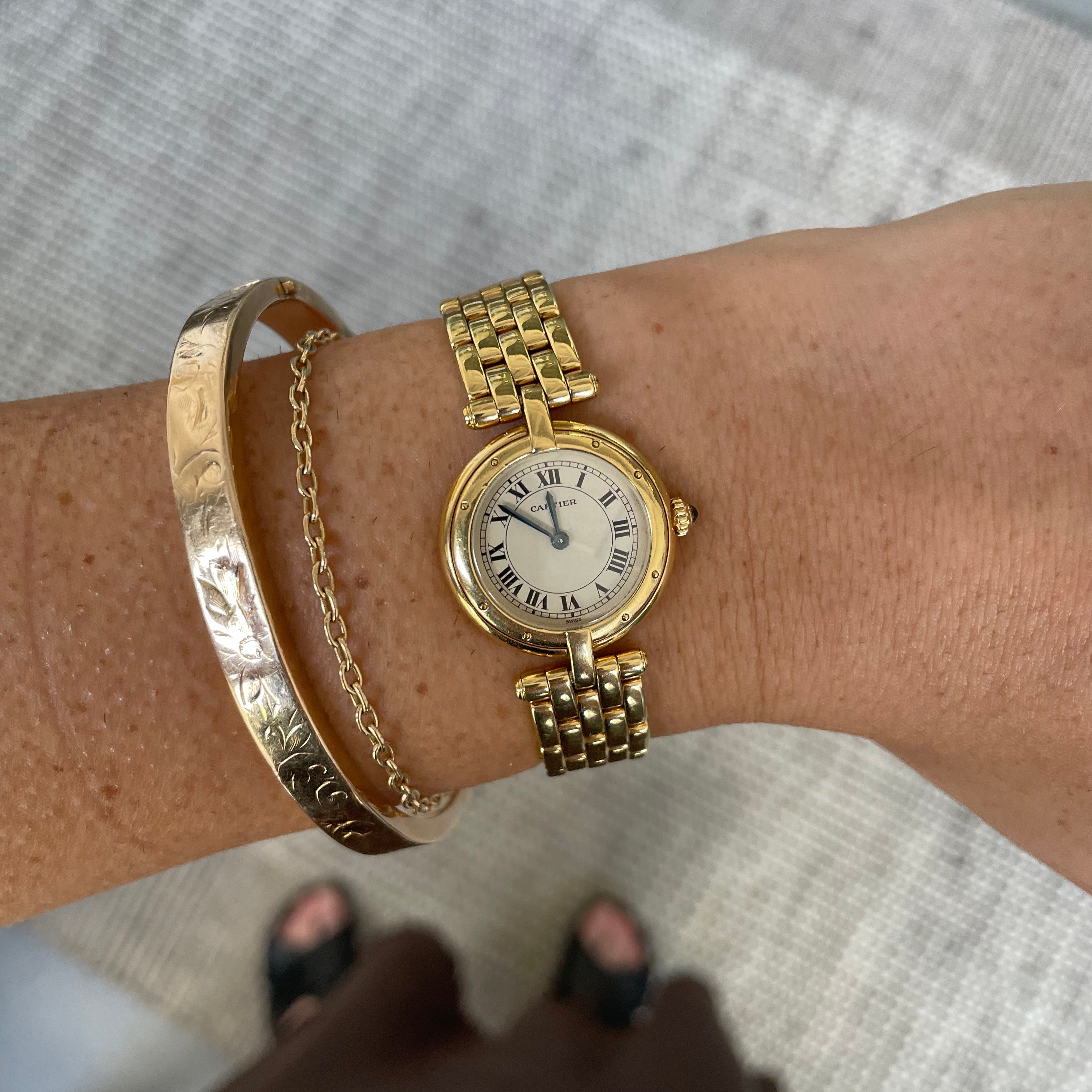 SOLD Vintage Cartier Panthère Vendôme 24mm 18K Watch Fewer Finer