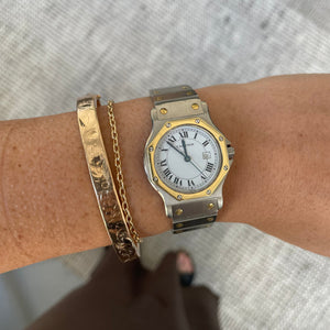 SOLD Vintage Cartier Santos Octagon 29mm Two Tone Watch
