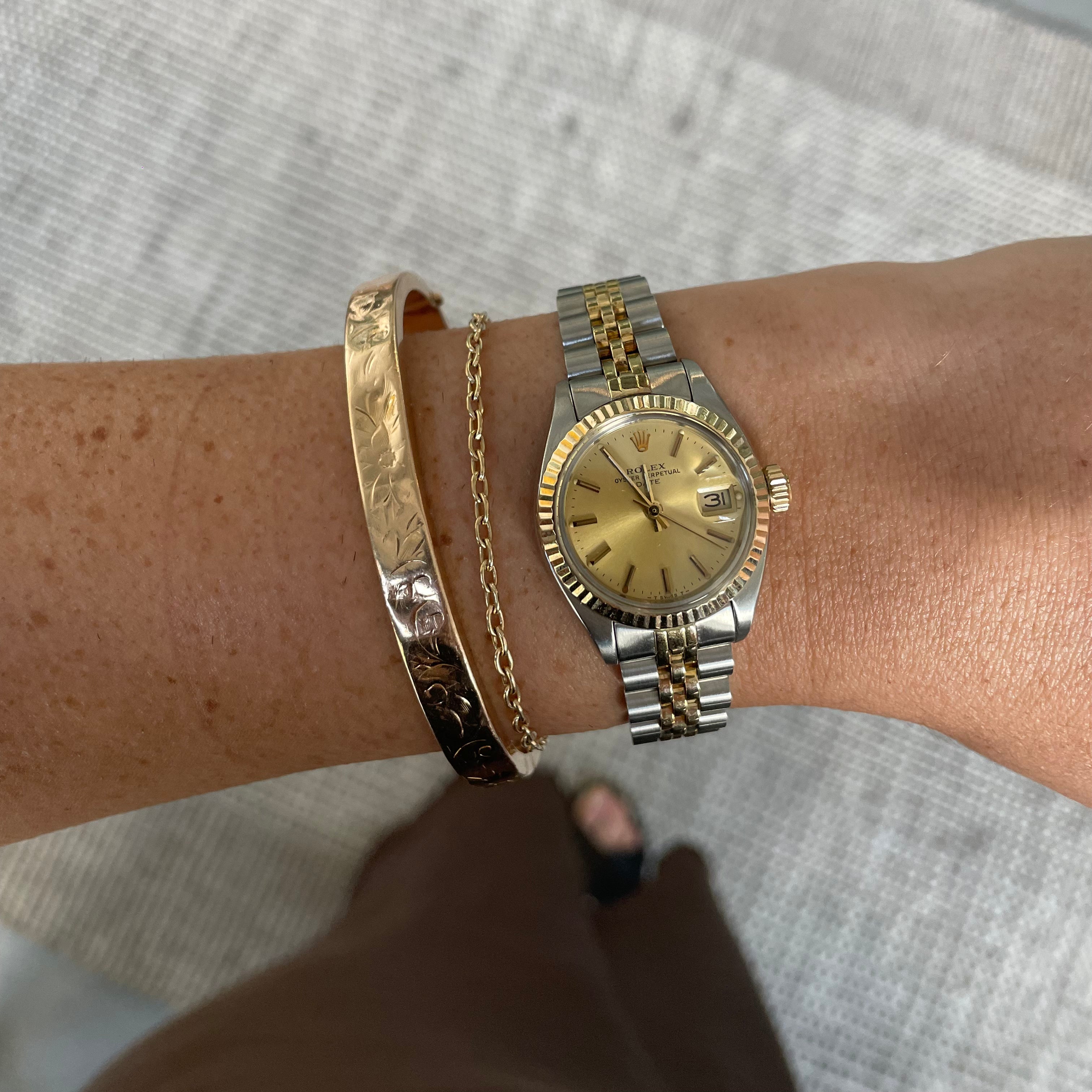 SOLD Vintage Rolex Oyster Perpetual Date 26mm Two Tone Watch