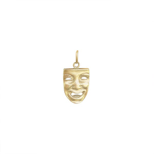 vintage gold mask charm 