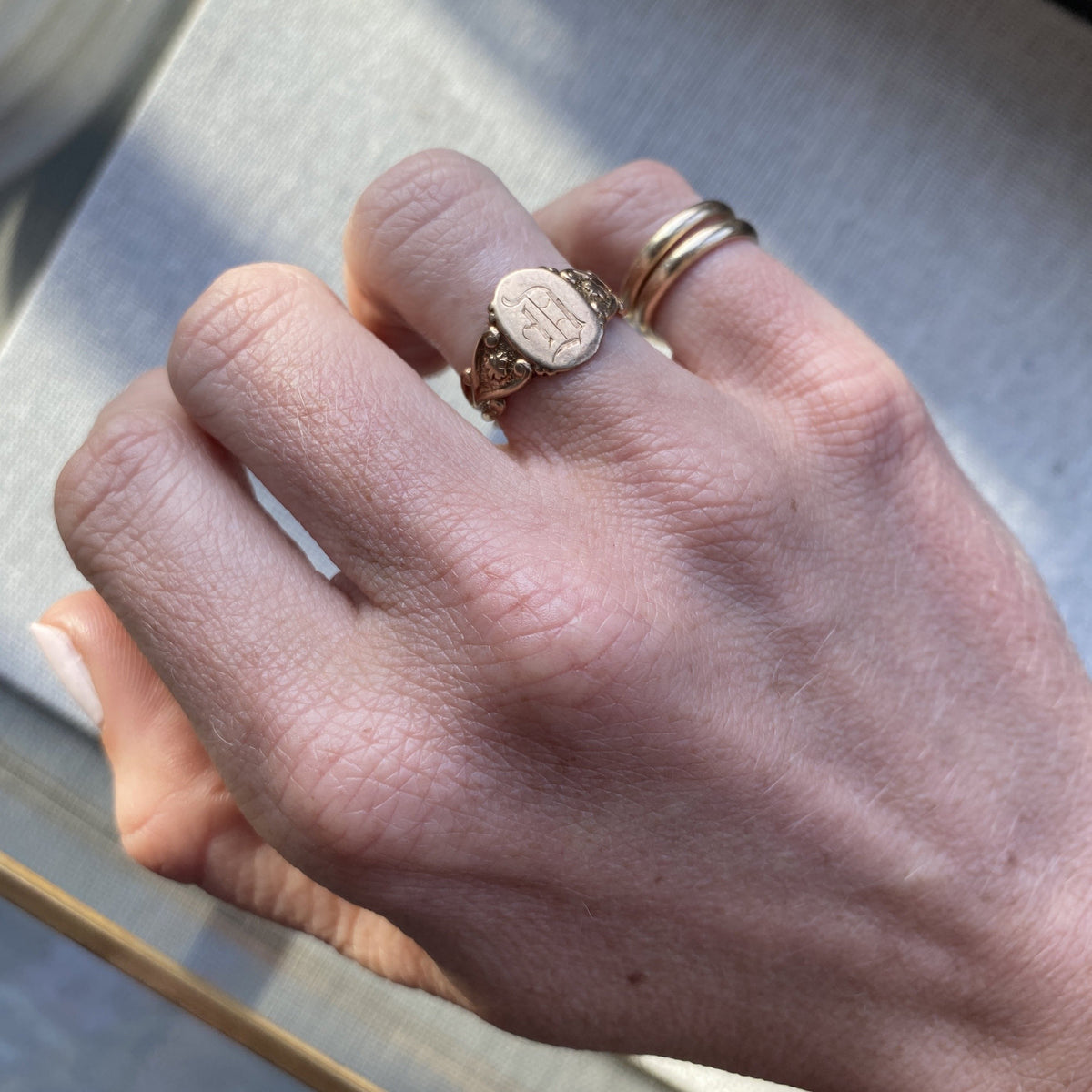 Vintage Signet Ring with Letter "D" Engraving