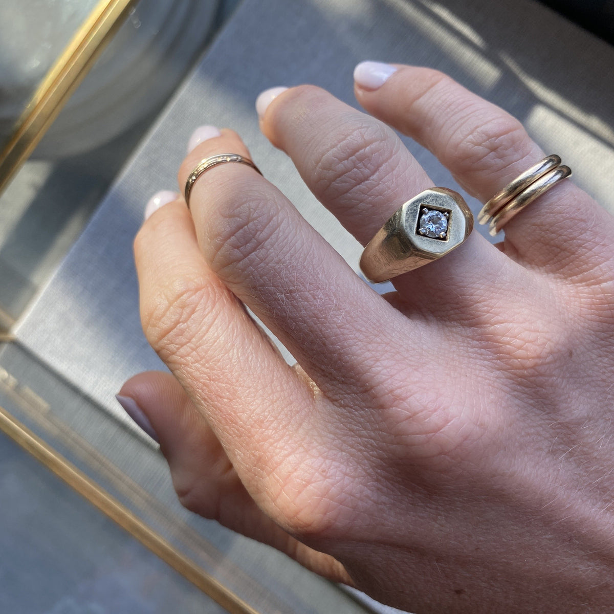 Vintage Diamond Signet Ring
