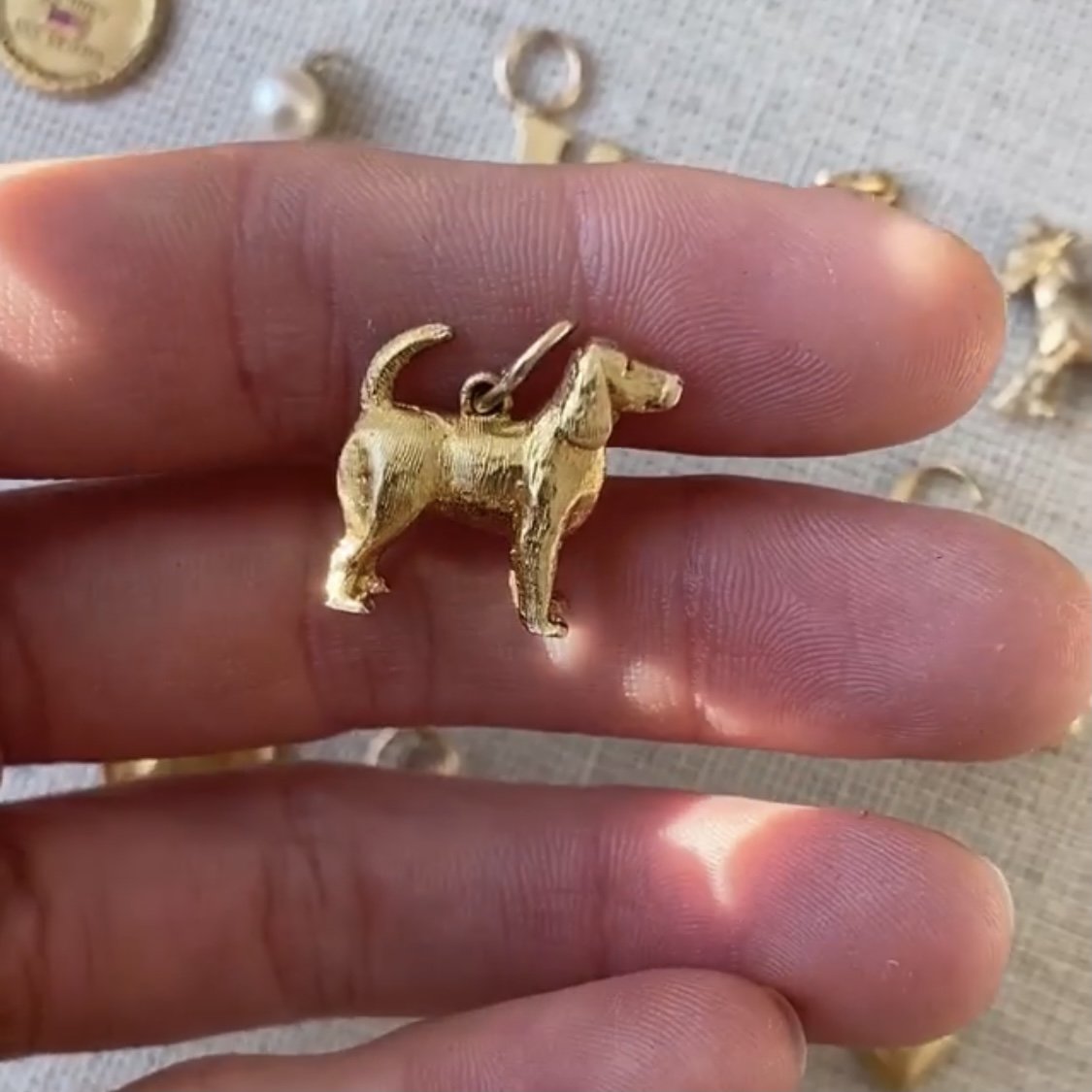 SOLD Vintage Dog / Good Boy Charm