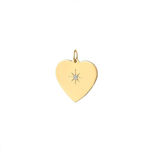 vintage gold diamond heart charm