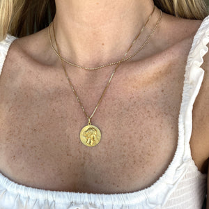 18k Yellow Gold Vintage Greek Goddess Charm for Women