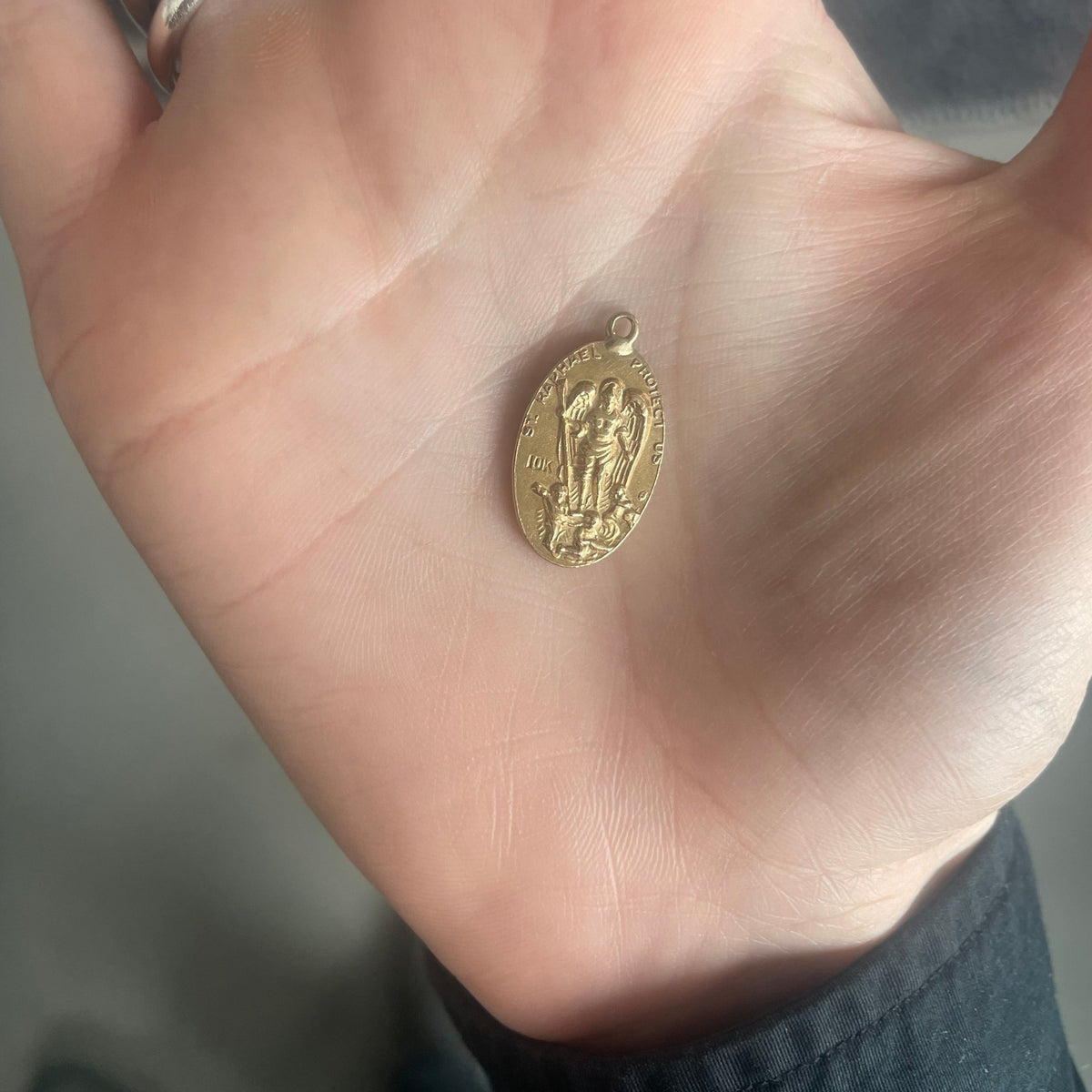 Vintage St Christopher / St Rafael  Charm