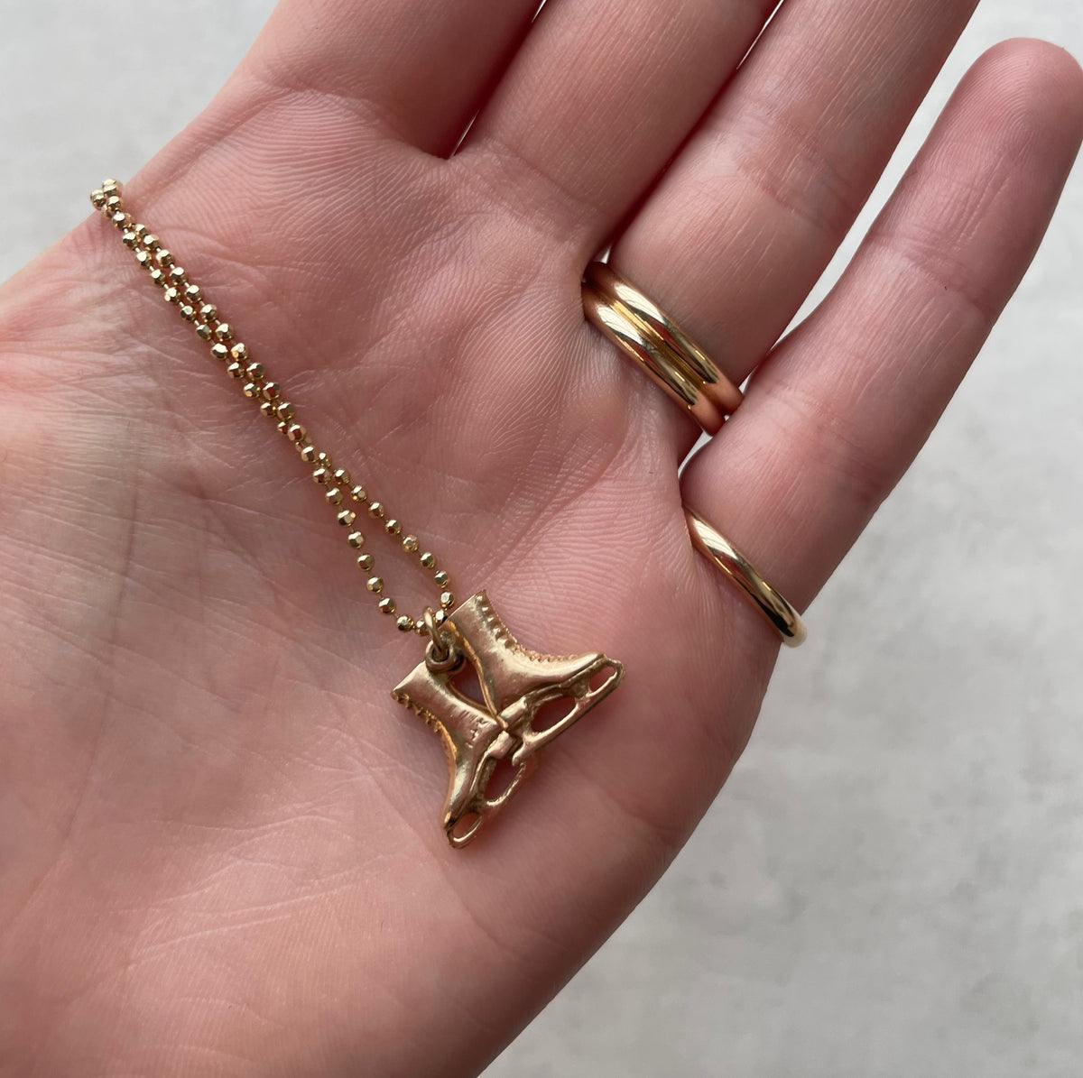 Vintage 14k Gold Ice Skates Charm
