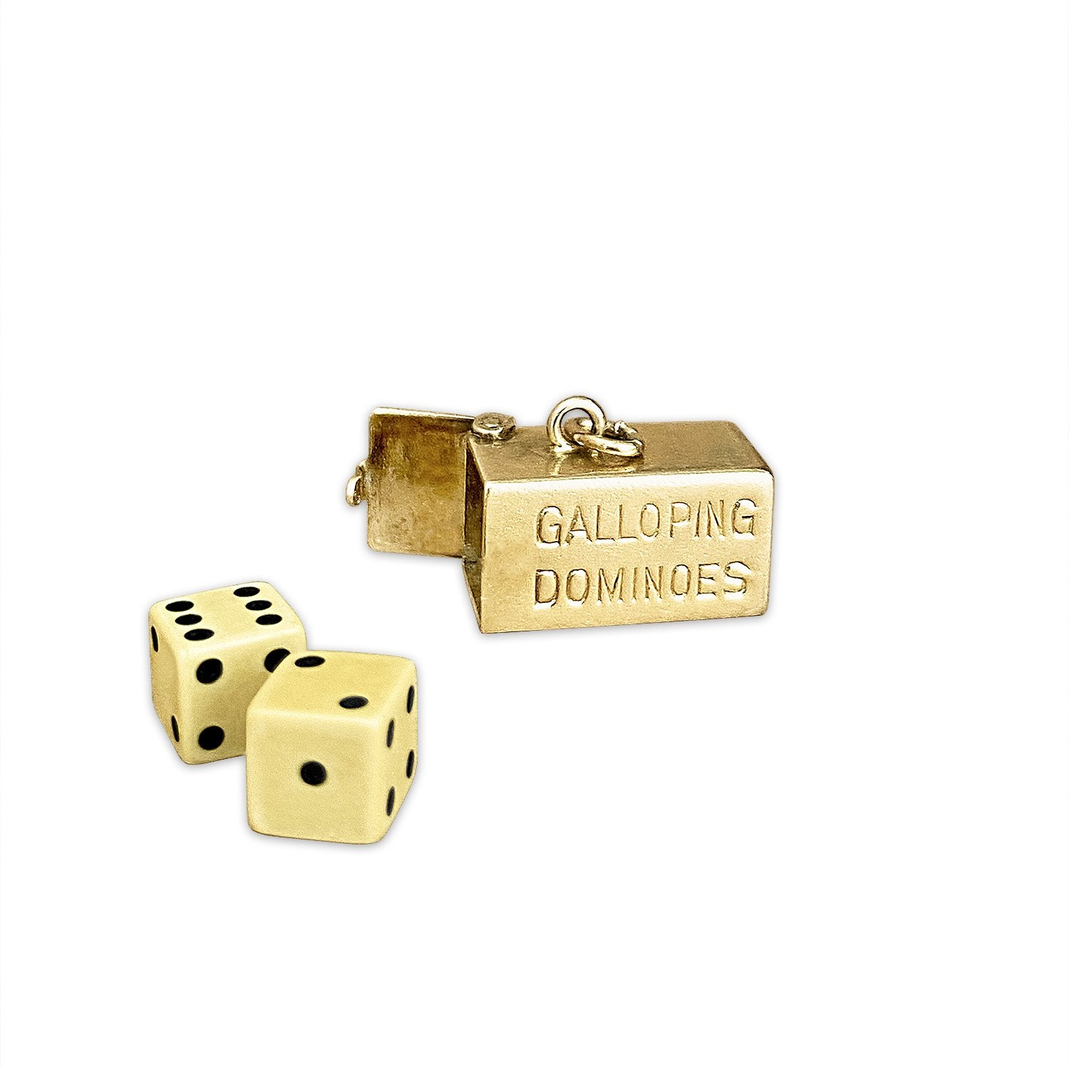 Vintage "Galloping Dominoes" Dice Charm by Fewer Finer