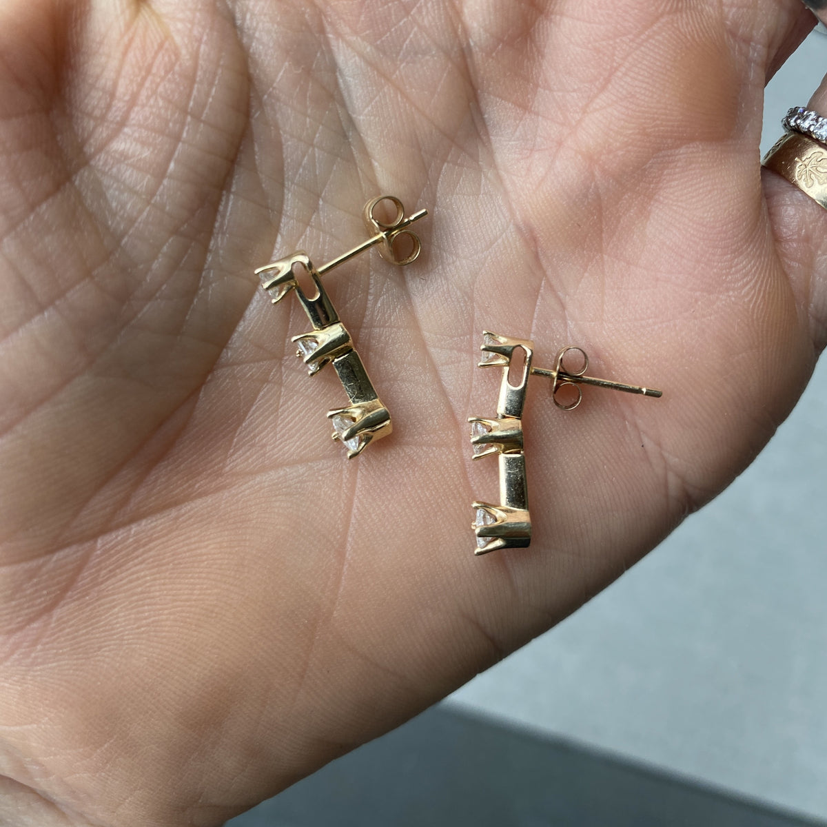 SOLD Vintage Diamond Drop Earring Pair
