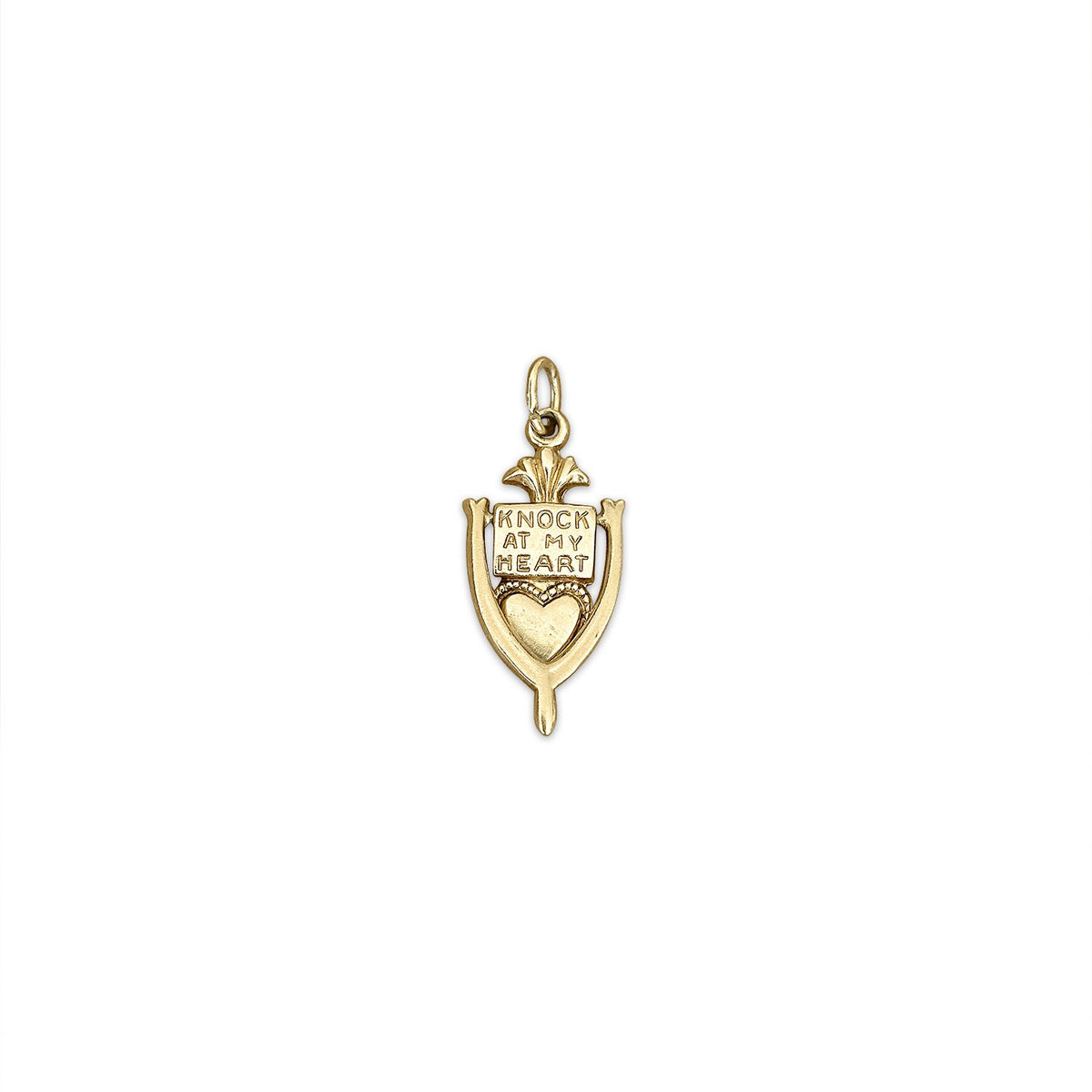 14k Gold Vintage Knock on my Heart Charm