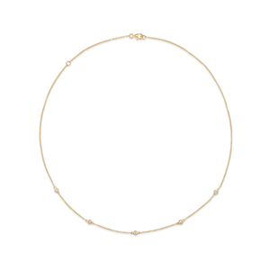 chain necklace with bezel set diamonds