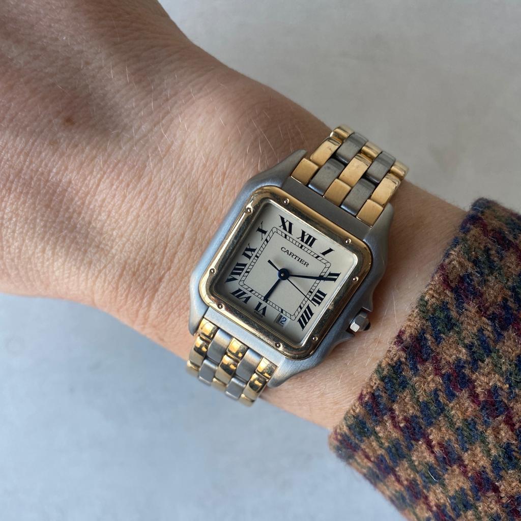 SOLD Vintage Cartier Panthere 26mm Two Tone Watch Fewer Finer