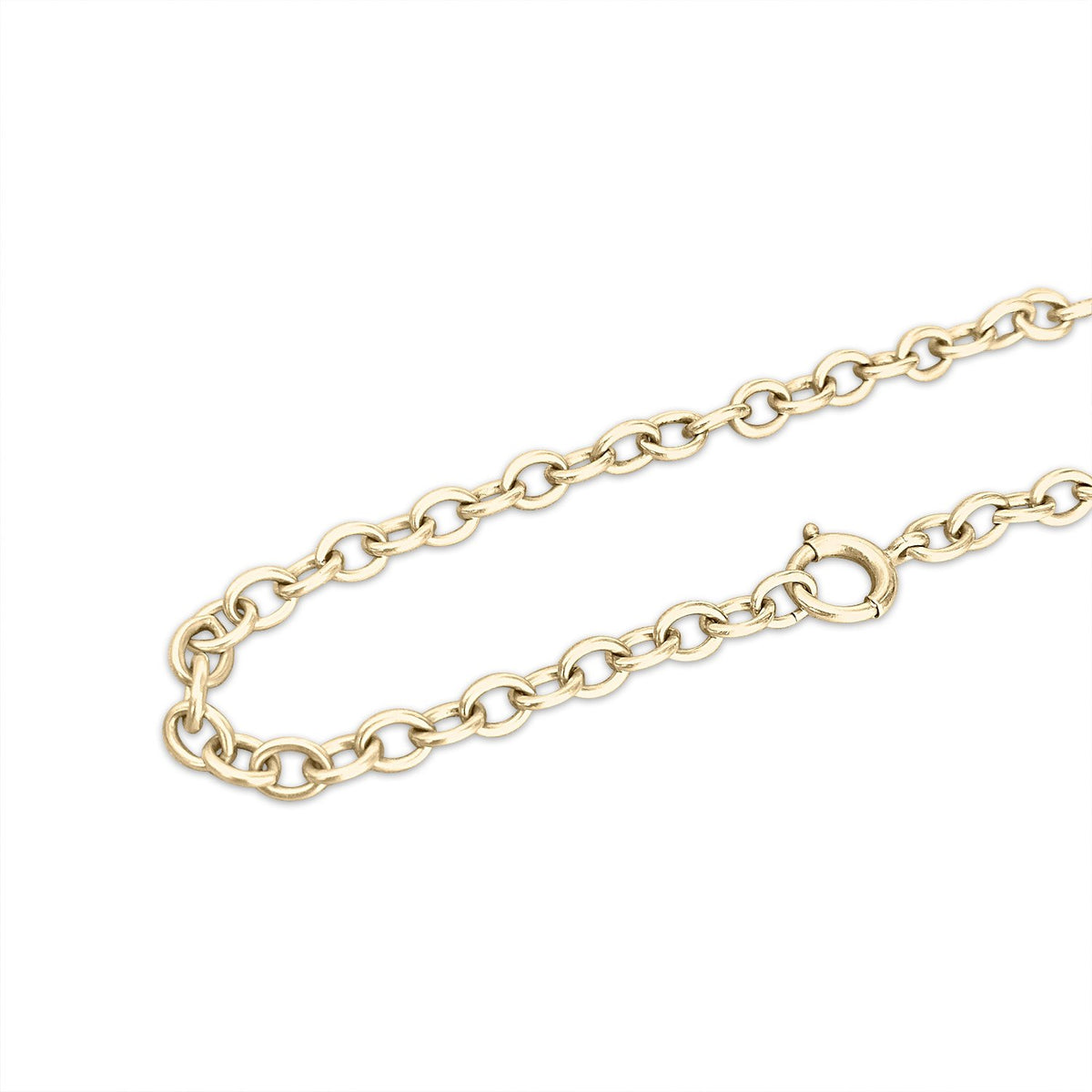 14k Gold Vintage Round Link Charm Bracelet