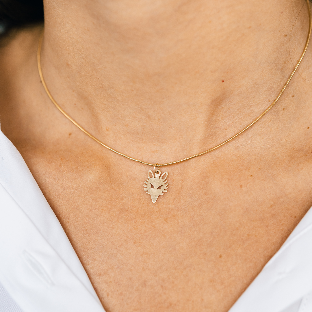 vintage gold fox charm