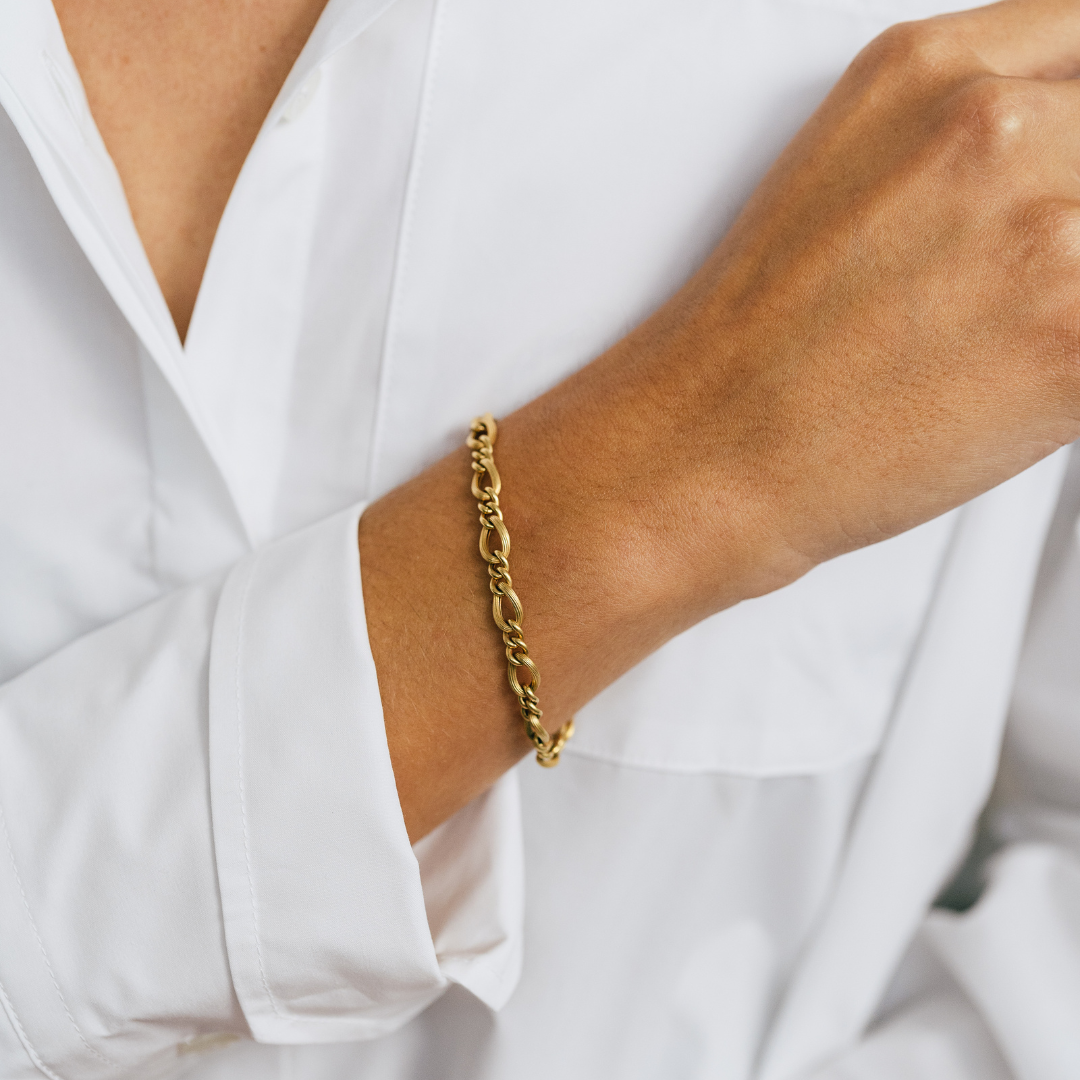 18k gold link bracelet, 18k gold chain bracelet, gold chain bracelet, link bracelet, chain bracelet 