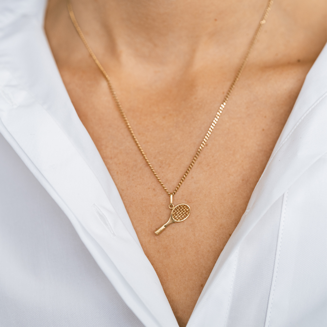 SOLD Vintage 18K Tennis Racket Charm