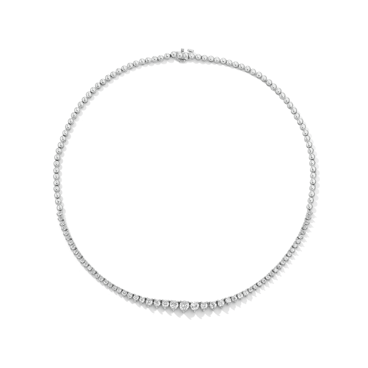 14k white gold tennis necklace