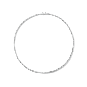 White Gold Round Diamond Tennis Necklace