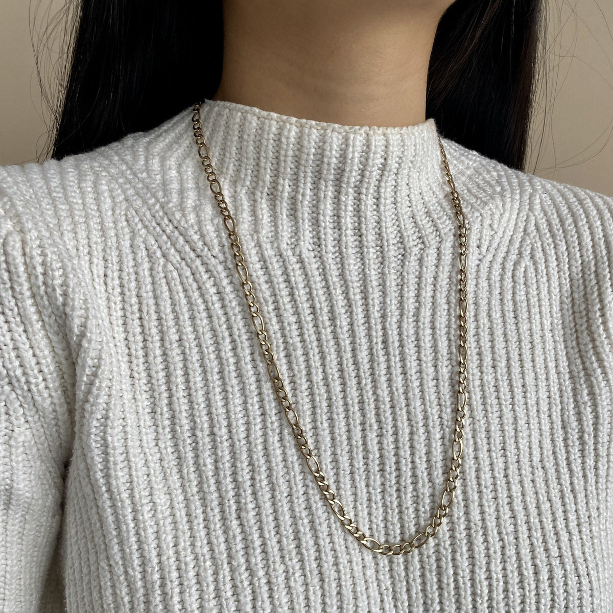 14k vintage curb chain necklace