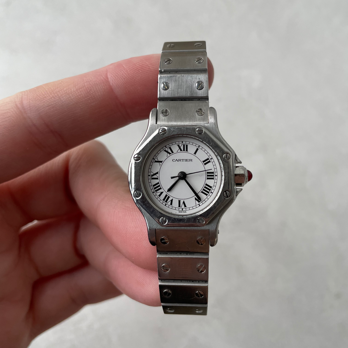 SOLD Vintage Cartier Santos Octagon Steel Watch