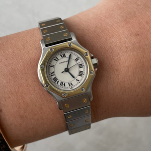 SOLD Vintage Cartier Santos Octagon Two Tone Watch