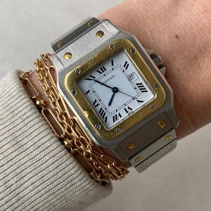 SOLD Vintage Cartier Santos Carrée Two Tone Watch