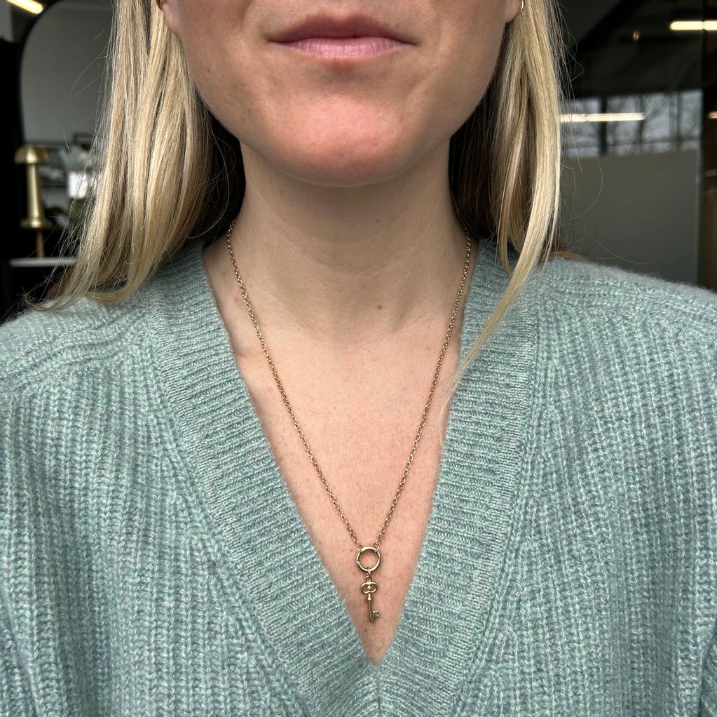 vintage gold key charm