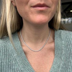 7 Carat 4 Prong White Gold Tennis Necklace