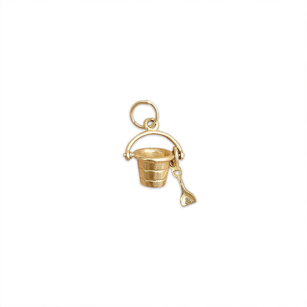 SOLD Vintage Sand Pail & Shovel Charm Fewer Finer