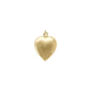 Vintage Gold Puffy heart Charm 