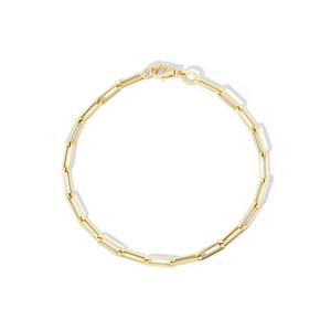 14k semi-hollow gold link chain bracelet 