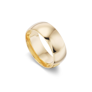 14k gold thick engravable cigar band ring