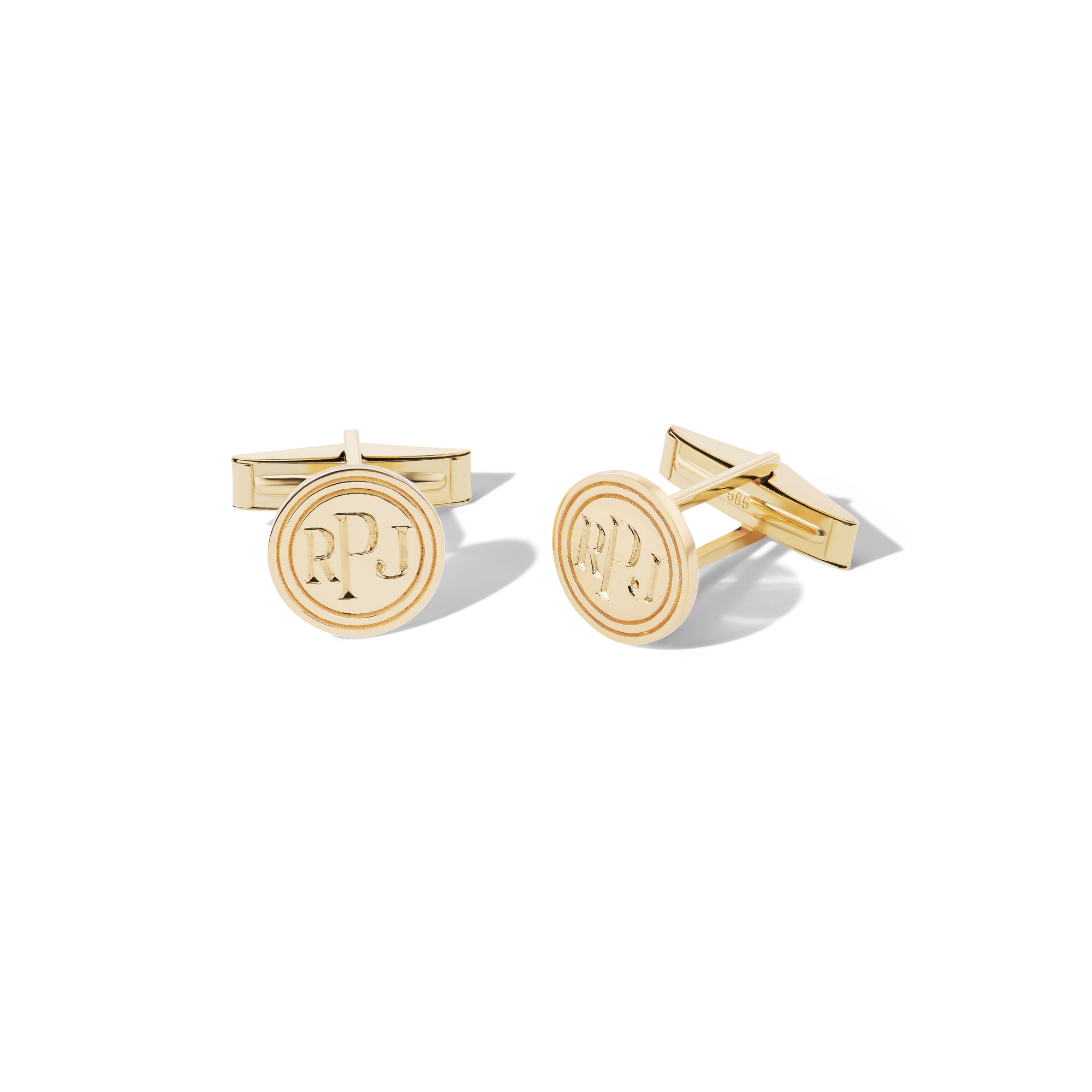 14k solid gold engravable cufflinks