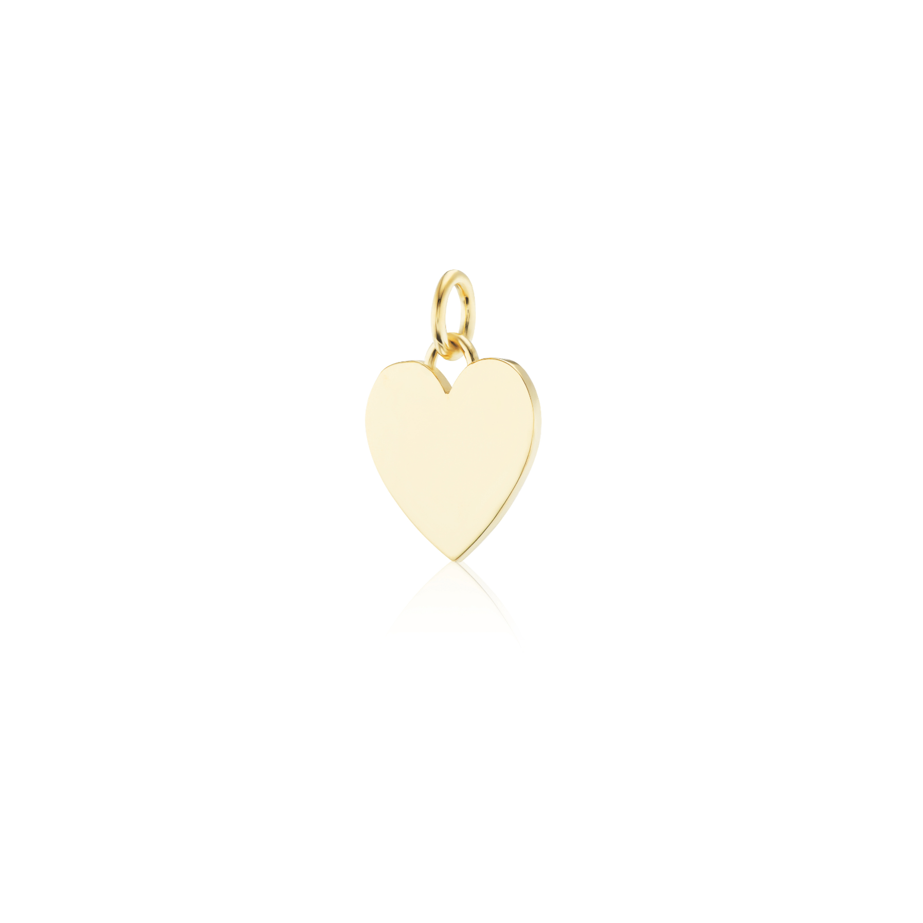 14k solid gold engravable heart charm